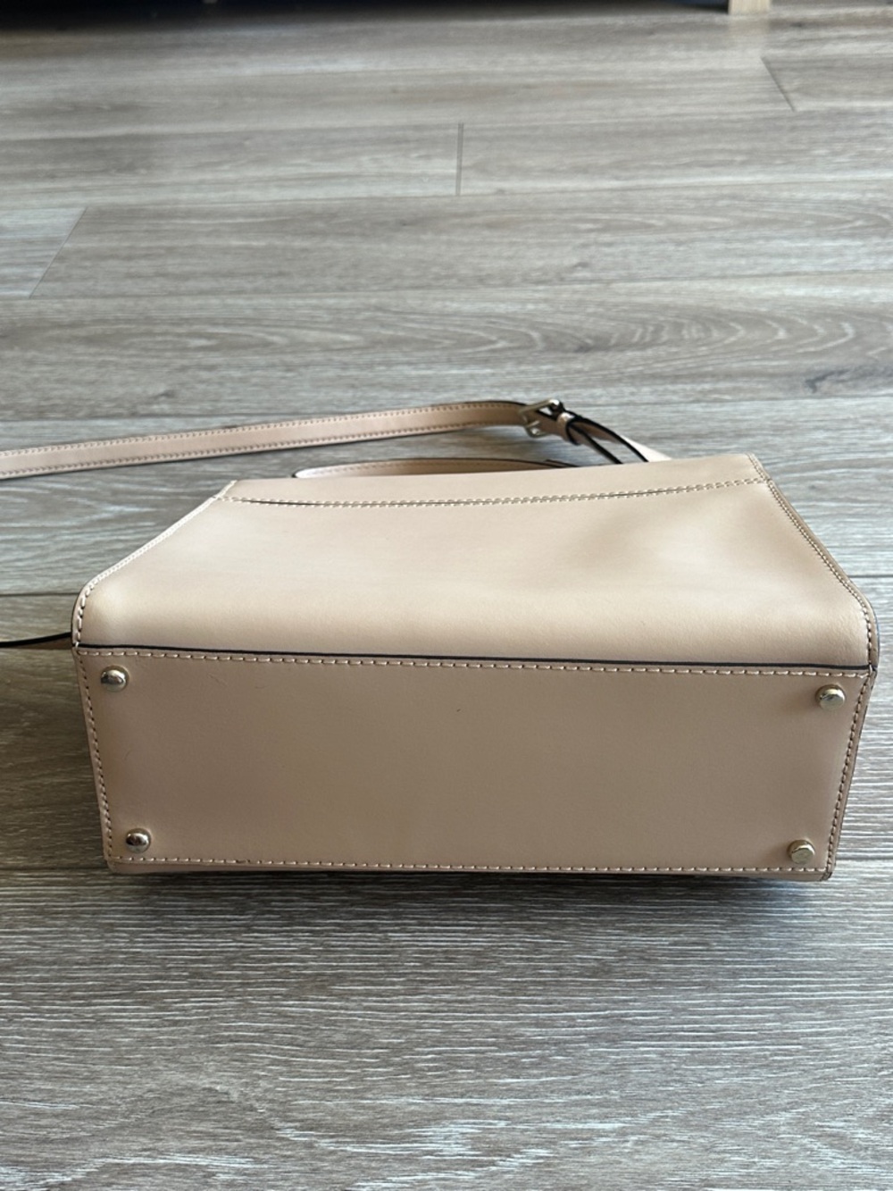 kate spade Blush Beige Leather Top-Handle Satchel with Gold Hardware - Picture 3 of 6